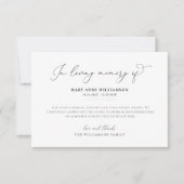 エレガント黒字葬儀サンキューカード サンキューカード (正面)