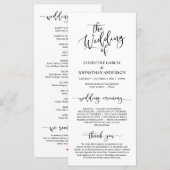 エレガント黒文字結婚式 プログラム (正面/裏面)