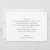 エレガント黒書道の公式結婚版 案内状 (裏面)