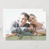 エレガント黒書道の公式結婚版 案内状 (正面/裏面)