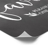 エレガント黒板は結婚色覚症状を好む ポスター (角)