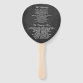 エレガント黒板結婚式 プログラムテンプレート ハンドファン (裏面)