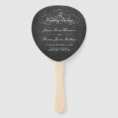 エレガント黒板結婚式 プログラムテンプレート ハンドファン (正面)