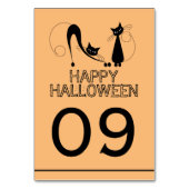 エレガント黒猫ハッピーハローウィン テーブルナンバー (裏面)