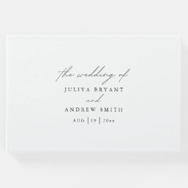 エレガント黒白結婚文字 ゲストブック