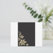 エレガント黒空白の招待状と金ゴールド インビテーションポストカード (スタンド正面)