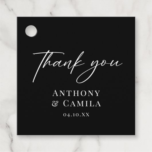 エレガント黒結婚の フェイバータグ (正面)