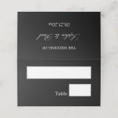 エレガント黒結婚折座席表 プレイスカード (外部開封)