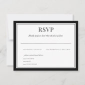 エレガント黒縁ど |の結婚返信カード サンキューカード (正面)