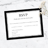 エレガント黒縁ど |の結婚返信カード サンキューカード