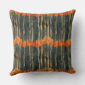 エレガント黒金ゴールドオレンジ色抽象芸術 クッション (裏面)