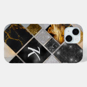 エレガント黒金ゴールド銀幾何学模様 Case-Mate iPhoneケース (裏面 (横))