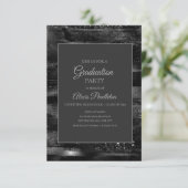 エレガント黒銀卒業 招待状 (スタンド正面)