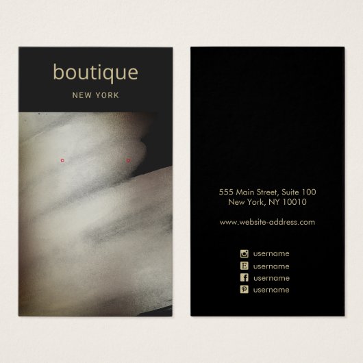 エレガント黒青銅絵を描イヤリングディスプレイカード (正面&裏面)