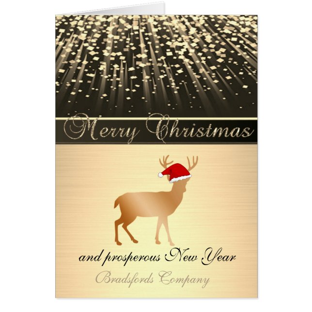 エレガント黒鹿サンタハット企業の。 (正面)