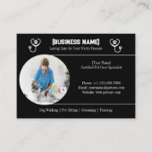 エレガント黒（カスタマイズ可能なPhoto Pet Care） 名刺 (正面)