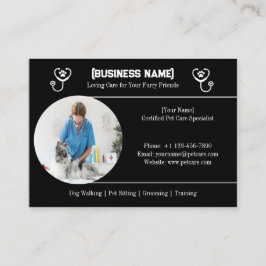 エレガント黒（カスタマイズ可能なPhoto Pet Care） 名刺