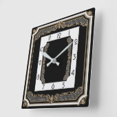 エレガント黒 スクエア壁時計 (傾斜)
