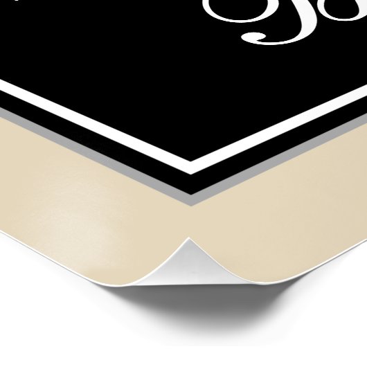 エレガント黒、フェイク金ゴールド10番目の誕生日+名前 ポスター (コーナー)