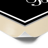 エレガント黒、フェイク金ゴールド2回目の誕生日+名前 ポスター (コーナー)