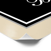 エレガント黒、フェイク金ゴールド65番目の誕生日+名前 ポスター (コーナー)