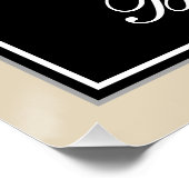 エレガント黒、フェイク金ゴールド94番目の誕生日+名前 ポスター (コーナー)