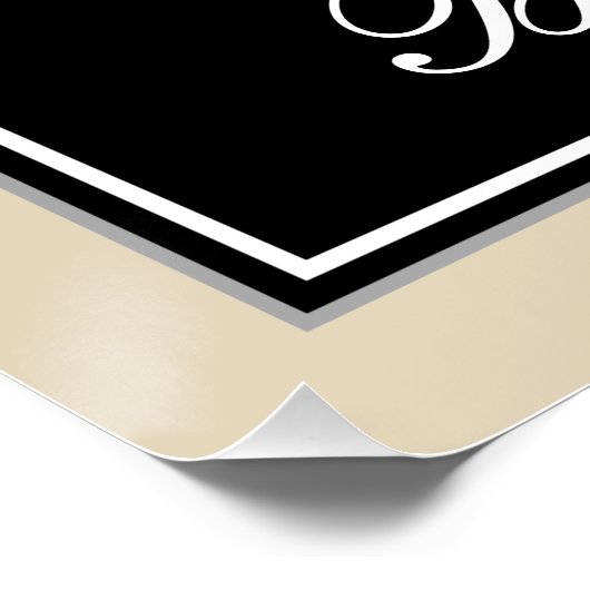 エレガント黒、フェイク金ゴールド94番目の誕生日+名前 ポスター (コーナー)