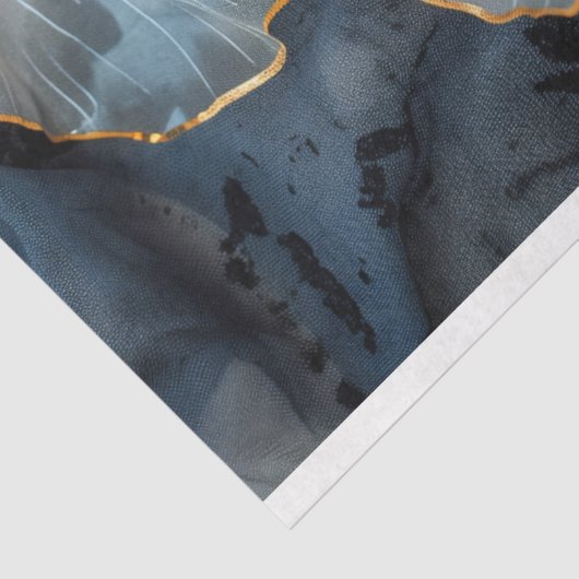 エレガント黒、金ゴールド、桃のフローラの切り離 薄葉紙 (詳細)