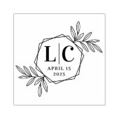 エレガント1グラム縁ど六角葉緑 ラバースタンプ (インプリント)