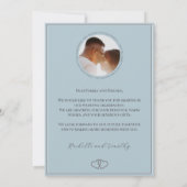 エレガント1パーソナライズされた枚のフォトスクリプト サンキューカード (裏面)