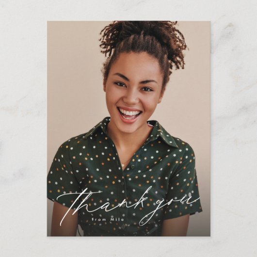 エレガント1枚の写真を作成感謝していする ポストカード (正面)