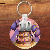 エレガント10周年記念お祝いケーキデザイン キーホルダー