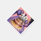 エレガント10周年記念お祝いケーキデザイン スタンダードカクテルナプキン (角)