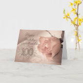 エレガント100thバースデー・カードは祖母のための上がりました カード (黄色い花)