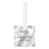 エレガント10th Tin結婚's Anniversary Wooden キューブオーナメント (正面)