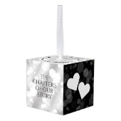 エレガント10th Tin結婚's Anniversary Wooden キューブオーナメント (裏面アングル)