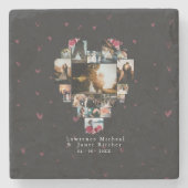 エレガント18人の写真のハートが彼のために整形される ストーンコースター (正面)