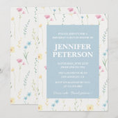 エレガント1st誕生日招待状フローラボホシック 招待状 (正面/裏面)