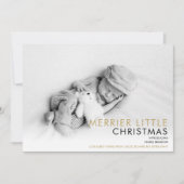 エレガント2モダンフォトクリスマスホリデー誕生 案内状 (正面)