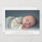 エレガント2モダンフォトクリスマスホリデー誕生 案内状 (裏面)