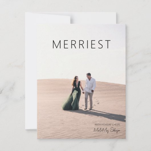 エレガント2モダン枚の写真クリスマス シーズンカード (正面)