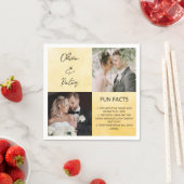 エレガント2写真シンプルカップルおもしろい事実結婚 スタンダードカクテルナプキン (インサイチュ)