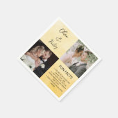 エレガント2写真シンプルカップルおもしろい事実結婚 スタンダードカクテルナプキン (角)