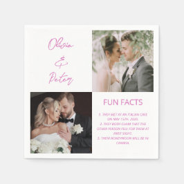エレガント2写真シンプルカップルおもしろい事実結婚 スタンダードカクテルナプキン