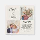 エレガント2写真シンプルカップルおもしろい事実結婚 スタンダードカクテルナプキン (正面)