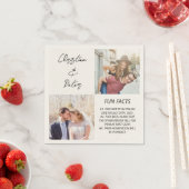 エレガント2写真シンプルカップルおもしろい事実結婚 スタンダードカクテルナプキン (インサイチュ)