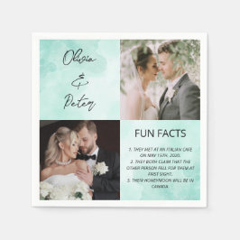 エレガント2写真シンプルカップルおもしろい事実結婚 スタンダードカクテルナプキン