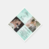 エレガント2写真シンプルカップルおもしろい事実結婚 スタンダードカクテルナプキン (角)