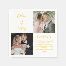 エレガント2写真シンプルカップルおもしろい事実結婚 スタンダードカクテルナプキン