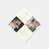エレガント2写真シンプルカップルおもしろい事実結婚 スタンダードカクテルナプキン (角)